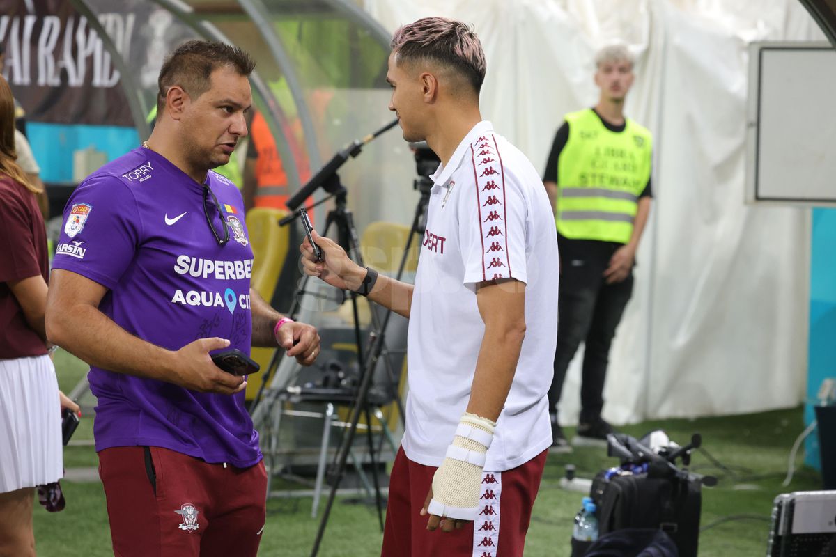 Accidentat, Cristi Manea a venit la Rapid - FCSB » Cum a apărut la Arena Națională