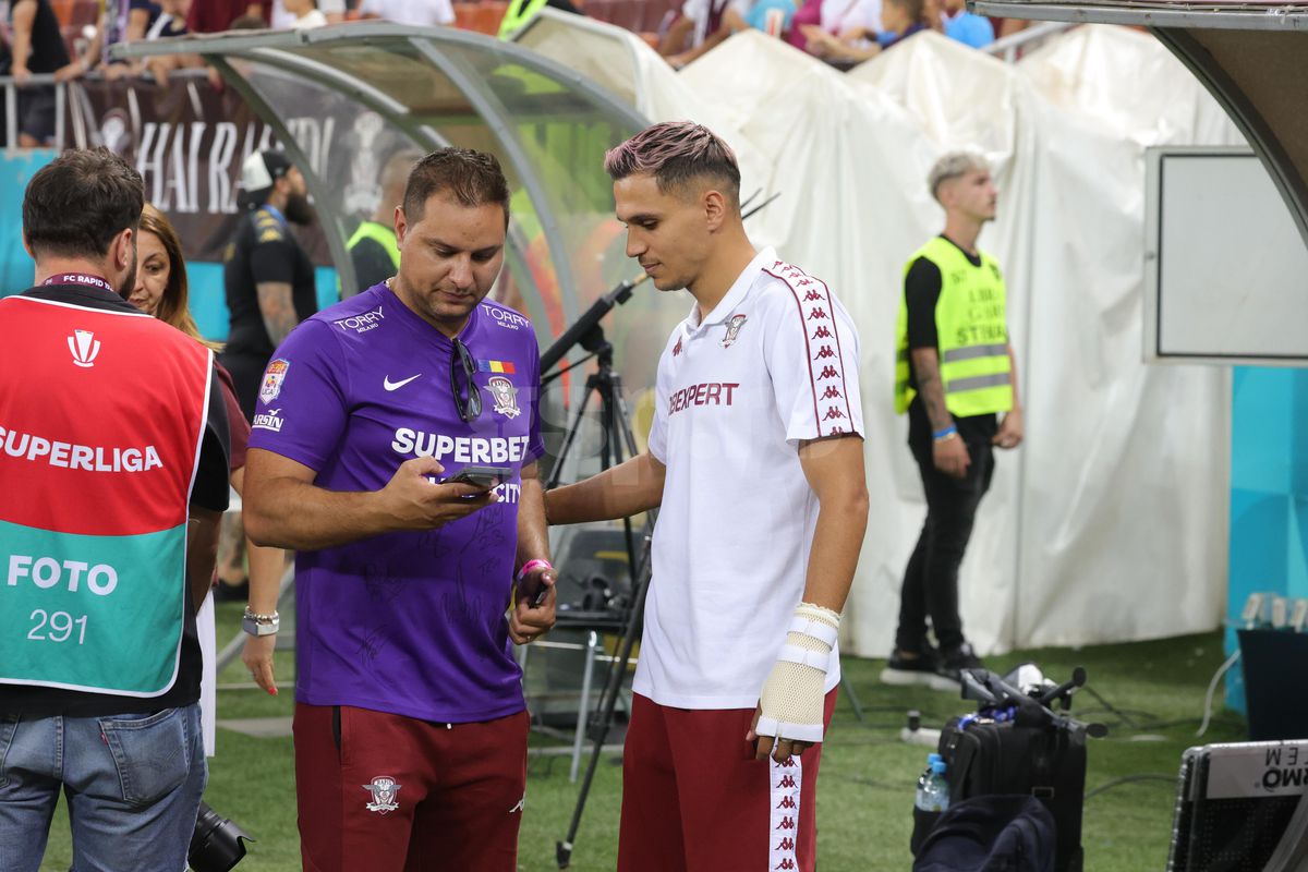 Accidentat, Cristi Manea a venit la Rapid - FCSB » Cum a apărut la Arena Națională