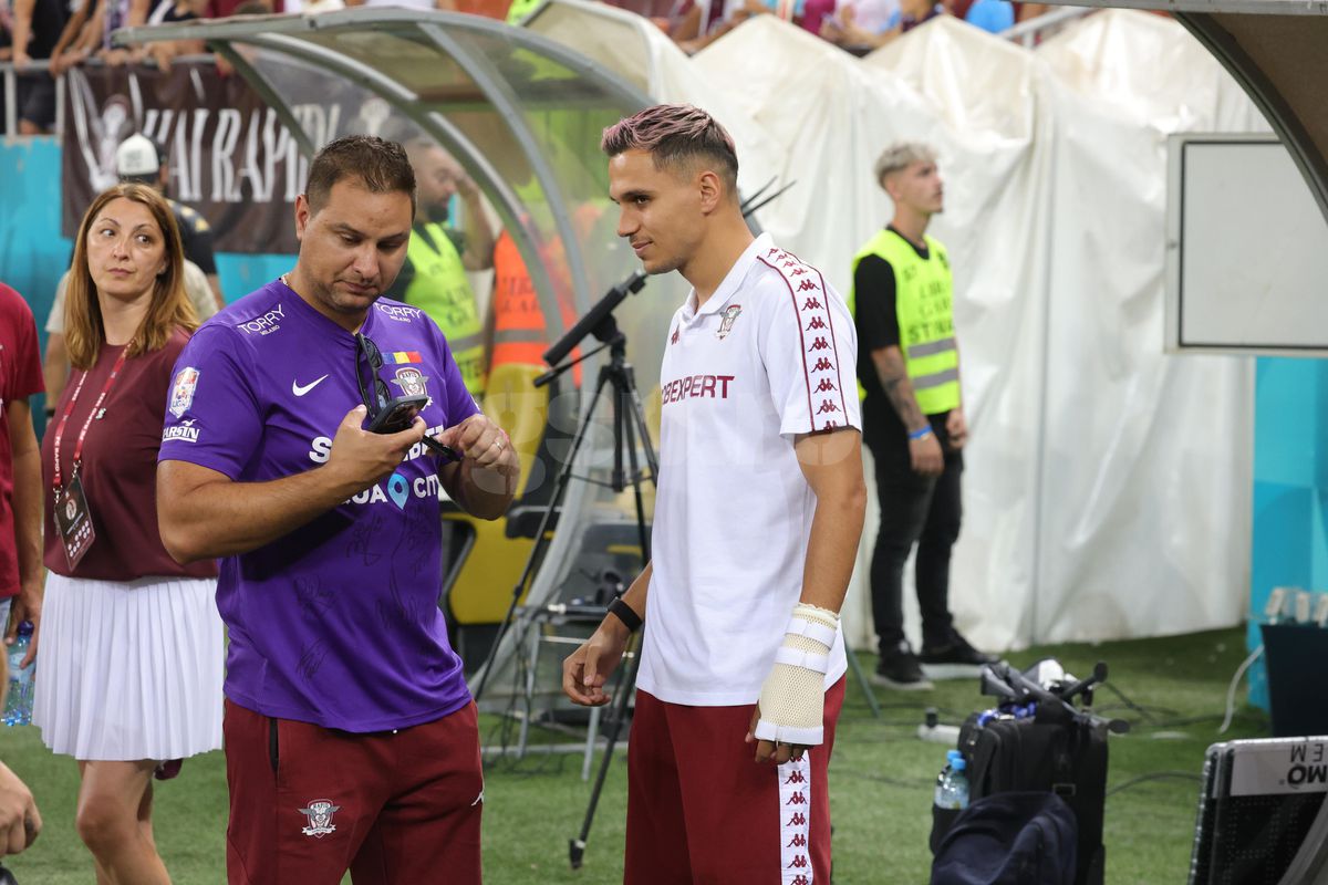 Accidentat, Cristi Manea a venit la Rapid - FCSB » Cum a apărut la Arena Națională