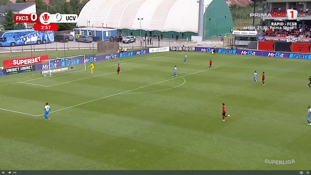 Două goluri în 11 minute după gafe ANTOLOGICE în Csikszereda - Universitatea Craiova » A „înscris” ca Bănel pe Bernabeu