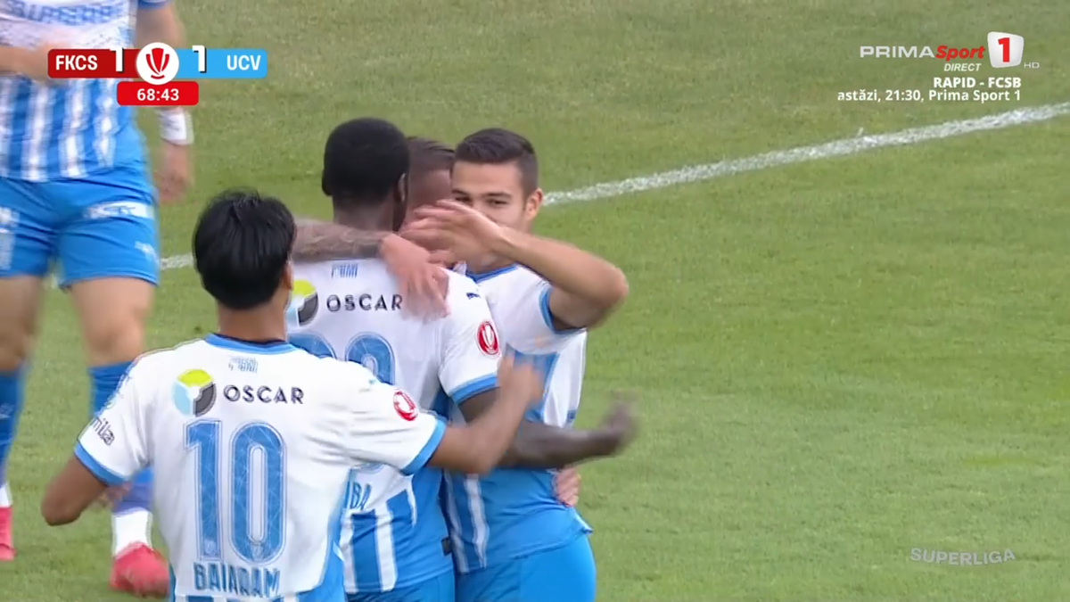 Al doilea gol marcat de Nsimba în Csikszereda - Universitatea Craiova