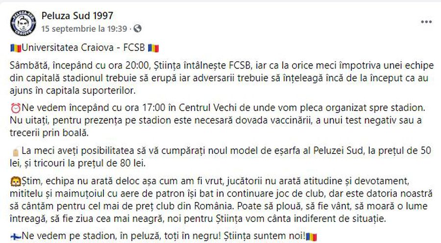 Scandalul ia amploare! Ultrașii Craiovei, mesaj dur pentru Adrian Mititelu jr.: „Maimuțoi cu aere de patron”