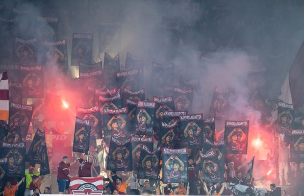 Ce scenografie au pregătit fanii Rapidului, după incidentele de la meciul cu FCU Craiova: „Săpunaru, mândria noastră!”