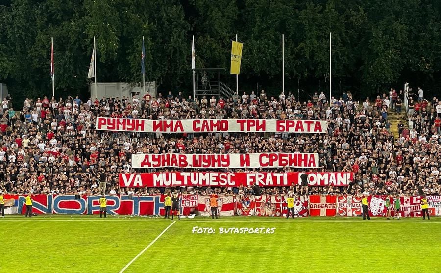 Ultrașii Stelei Roșii Belgrad, mesaj după incidentele de la România - Kosovo: „Românul are doar trei frați”
