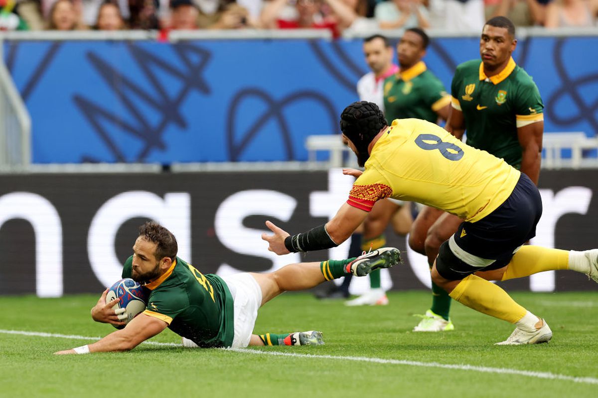 Cele mai spectaculoase imagini din meciul de rugby Africa de Sud - România