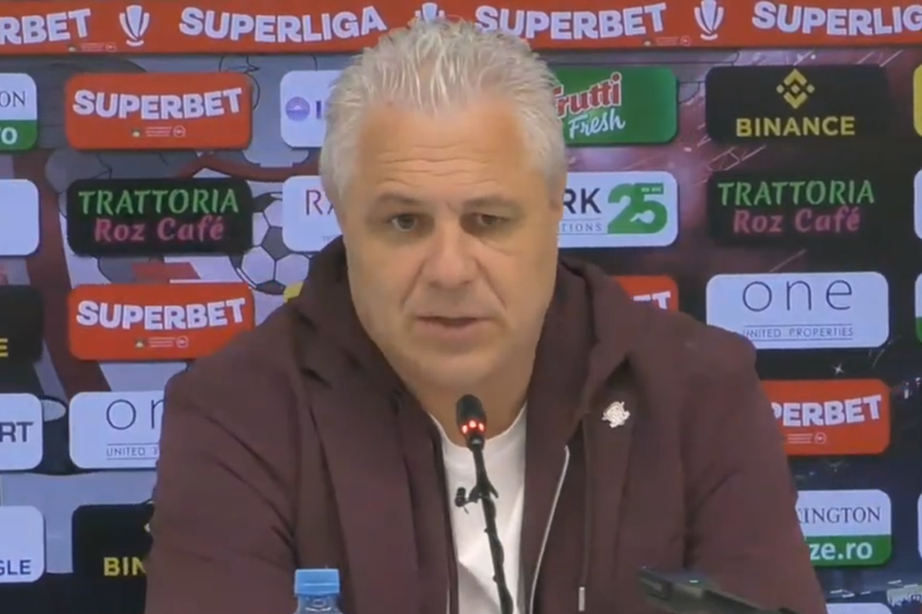 Marius Șumudică la conferința de presă, după Rapid - U Cluj