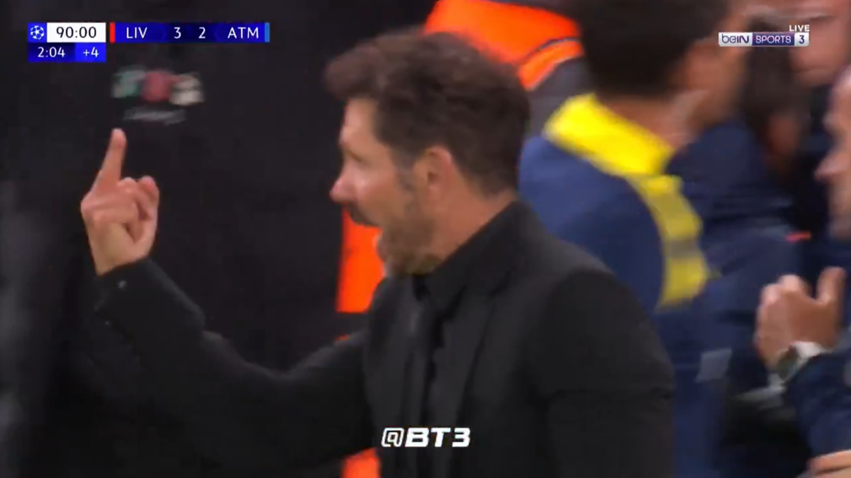 Diego Simeone, gesturi obscene spre suporterii lui Liverpool
