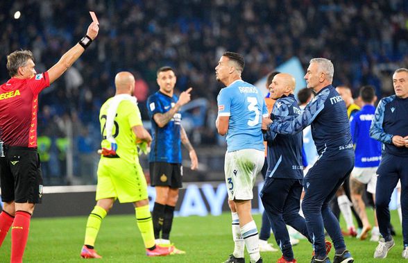 Scene uluitoare după Lazio - Inter! Ce a făcut colegul lui Ștefan Radu la final » Arbitrul l-a eliminat instant