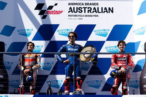 Alex Rins (mijloc) a câștigat Marele Premiu al Australiei.
FOTO: Imago