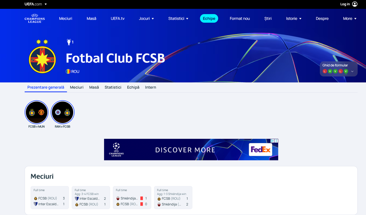 Ce s-a întâmplat pe site-ul UEFA. Războiul Steaua - FCSB