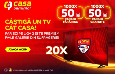 Fă-le galerie din sufragerie! Câștigă premii cât Casa pe Liga 2