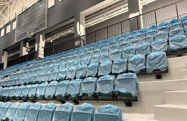 Imagini din interior cu Sala Polivalentă de 35 de milioane de euro, gata „în proporție de peste 90%”