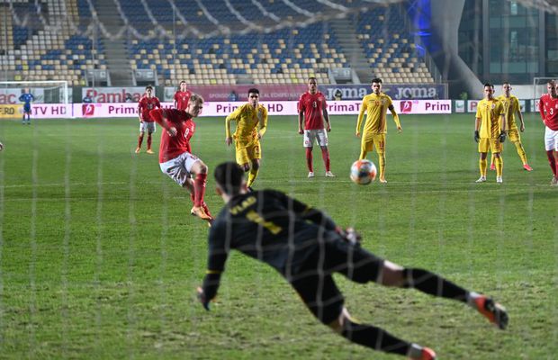 ROMÂNIA U21 - DANEMARCA U21. Danezii au deschis scorul după un penalty văzut doar de „centralul” georgian!