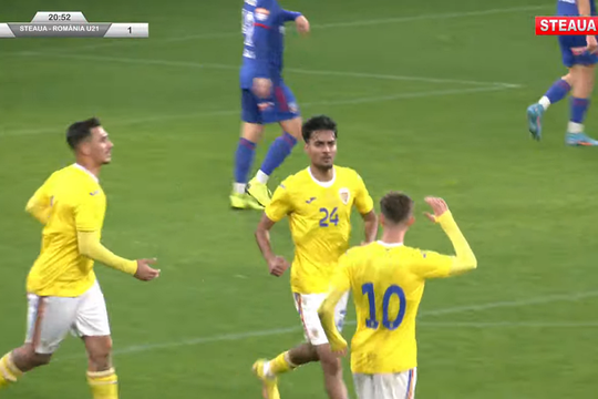 România U21 a învins-o pe CSA Steaua, scor 4-2, într-un meci de verificare disputat în Ghencea, fără spectatori.