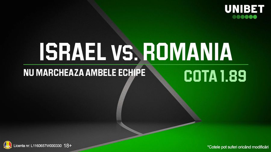 Cum arată cotele pentru meciul Israel vs România?