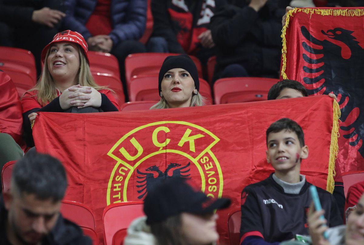 Vulturul albanez, semnul făcut de kosovari pe Arena Națională, a fost afișat într-o scenografie de proporții în Liga Națiunilor