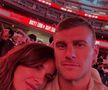 Elisabetta Canalis și Georgian Cîmpeanu la meciul lui Tyson / FOTO: Instagram