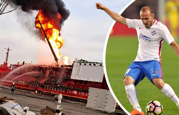 Tulceanul cu meciuri și un trofeu la FCSB e aproape de scenele alarmante de pe Dunăre, unde o navă în flăcări riscă să explodeze: „A ieșit ciondăneală cu ISU. Eu m-am obișnuit cu dronele”