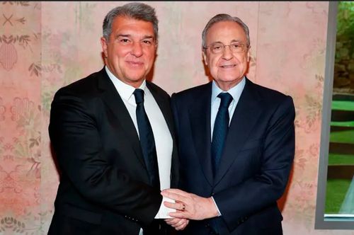 Florentino Perez și Joan Laporta, președinții lui Real Madrid și Barcelona, sunt capii proicetului A22 Sport Management