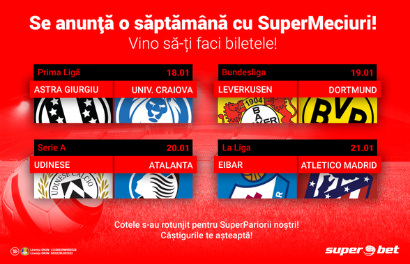 SuperDerby-urile vin pe bandă rulantă! Vezi marile surprize de săptămâna aceasta!