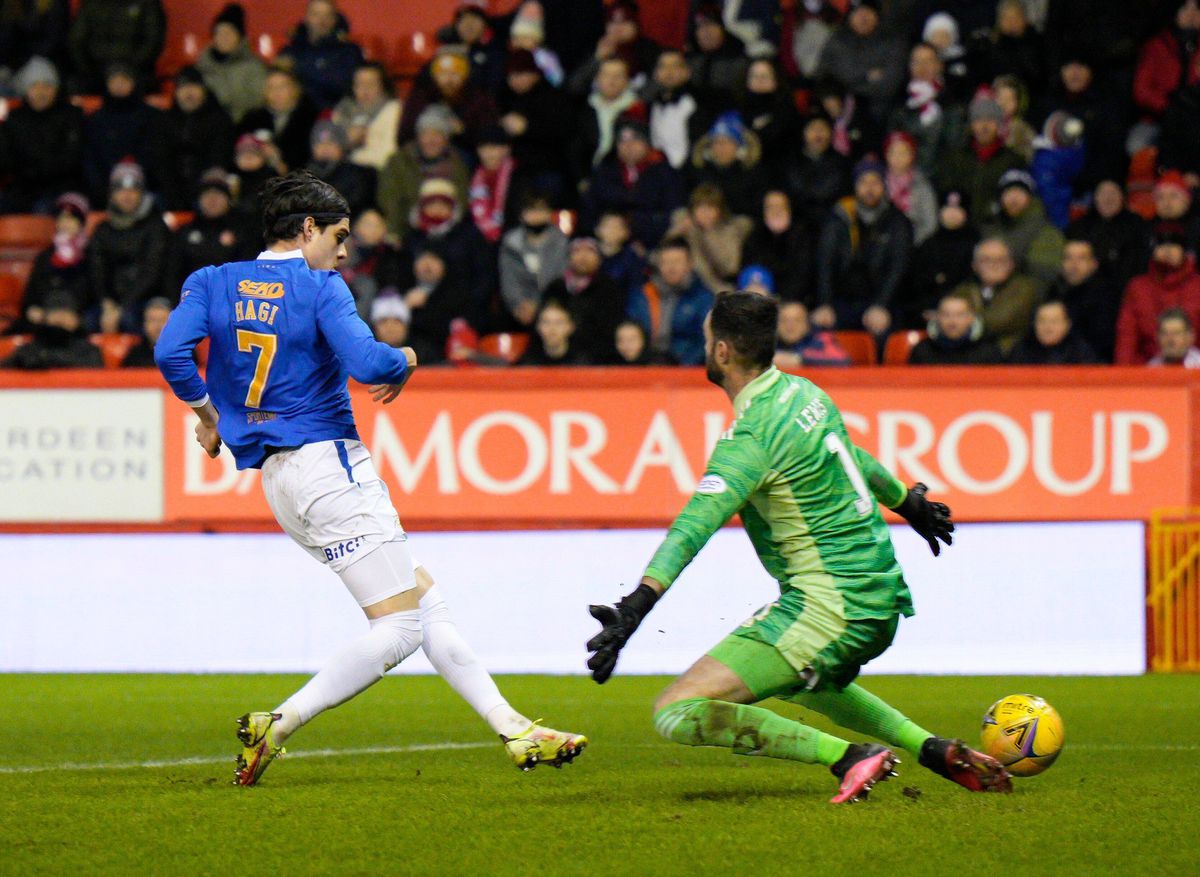 Ianis Hagi, gol în Aberdeen - Rangers / . FOTO: Imago-Images