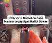 Cum arată interiorul Daciei care a scris istorie la Dakar // Capturi FOTO: Facebook - @Bogdan Mirica