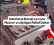 Cum arată interiorul Daciei care a scris istorie la Dakar // Capturi FOTO: Facebook - @Bogdan Mirica