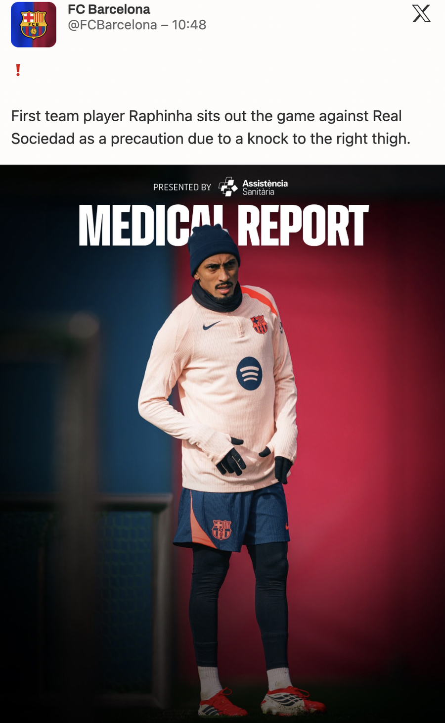 Raphinha, OUT pentru meciul cu Sociedad! » Anunțul făcut de Barcelona