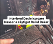 Cum arată interiorul Daciei care a scris istorie la Dakar // Capturi FOTO: Facebook - @Bogdan Mirica