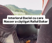Cum arată interiorul Daciei care a scris istorie la Dakar // Capturi FOTO: Facebook - @Bogdan Mirica