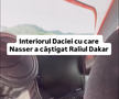 Cum arată interiorul Daciei care a scris istorie la Dakar // Capturi FOTO: Facebook - @Bogdan Mirica