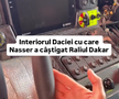 Cum arată interiorul Daciei care a scris istorie la Dakar // Capturi FOTO: Facebook - @Bogdan Mirica