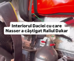 Cum arată interiorul Daciei care a scris istorie la Dakar // Capturi FOTO: Facebook - @Bogdan Mirica