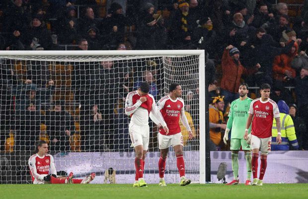 Arsenal se încurcă cu „lanterna roșie” Wolverhampton » „Tunarii” ratează șansa de a urca la +7 în fruntea Premier League