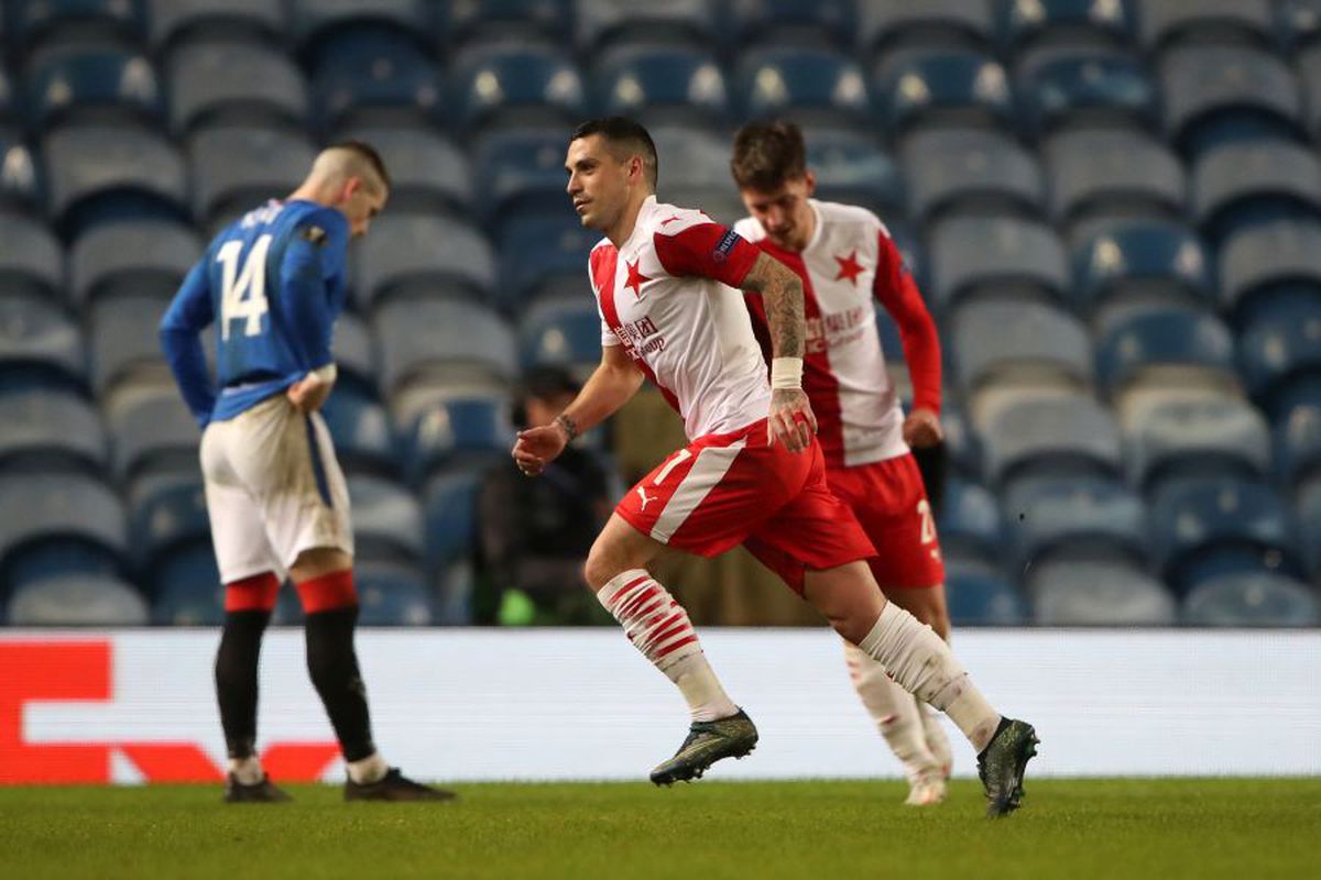 Rangers - Slavia Praga 0-2. VIDEO + FOTO Nicolae Stanciu, din nou magistral în Europa!