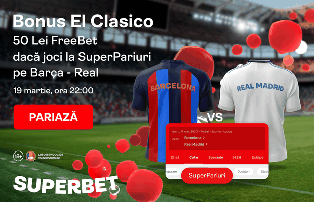 Debut pentru Xavi în El Clasico și debut pentru tine cu SuperPariuri și 50 Lei Free Bet?