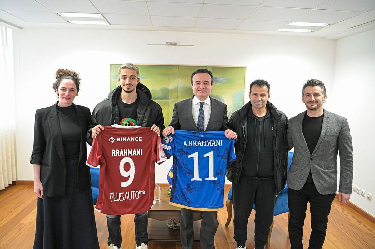 Albion Rrahmani s-a întâlnit cu premierul din Kosovo: „Atacantul preferat al întregului campionat românesc”