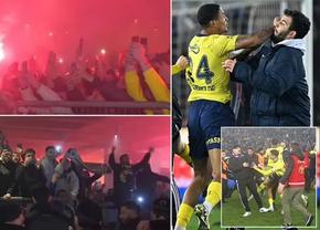 Sute de suporteri ai lui Fenerbahce i-au așteptat pe jucători la aeroport, după bătaia generală de la meciul cu Trabzonspor