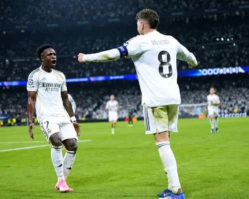 Ernesto Valverde și Vinicius Junior au marcat împreună cele cinci goluri ale calificării lui Real Madrid în „dubla” cu Manchester City / Foto: Imago