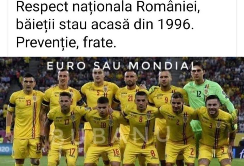 Până și „naționala” României a devenit subiect de glume în această perioadă // sursă foto: Facebook @ Coronavirus:glume