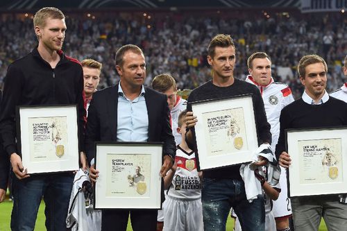 Per Mertesacker, Hans Flick, Miroslav Klose și Philip Lahm FOTO Guliver/Gettyimages
