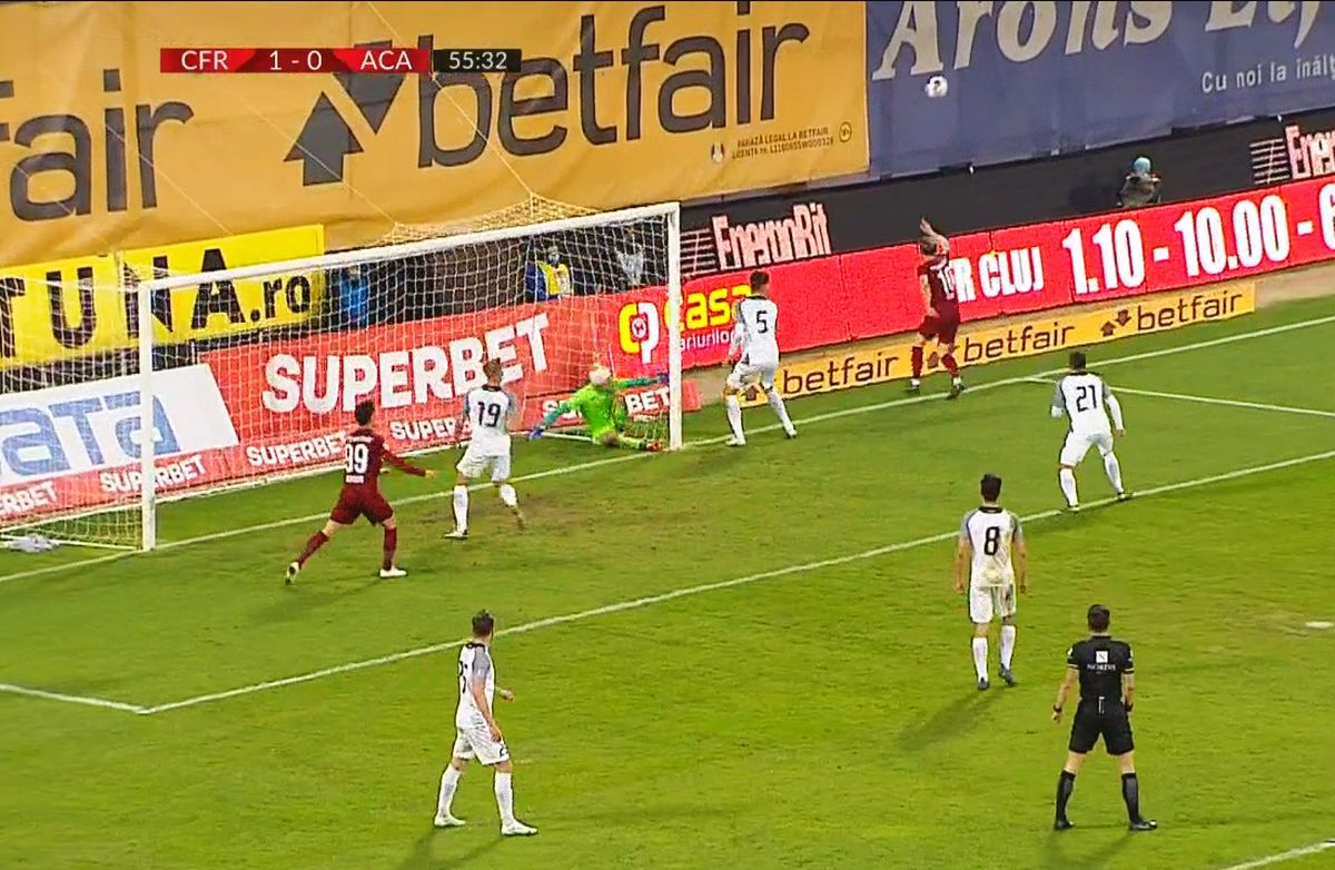 A fost sau n-a fost gol? Faza controversată din CFR Cluj - Clinceni pe care nici reluările TV nu au lămurit-o