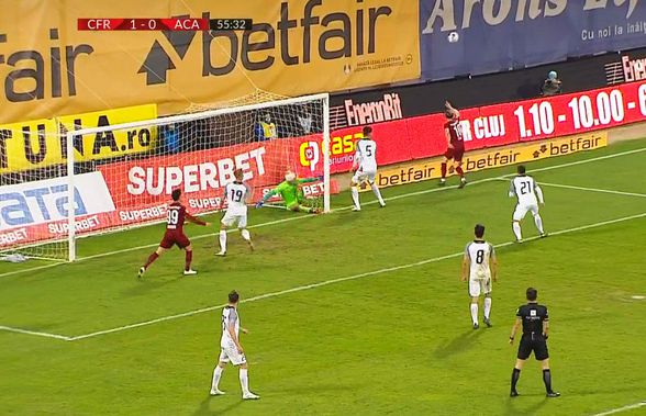 A fost sau n-a fost gol? Faza controversată din CFR Cluj - Clinceni pe care nici reluările TV nu au lămurit-o