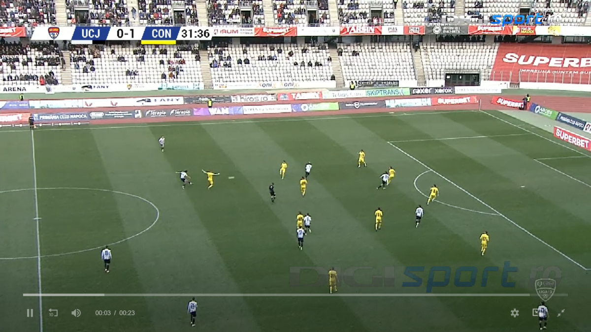 Gafă incredibilă în U Cluj - Chiajna! Gol marcat de la 40 de metri