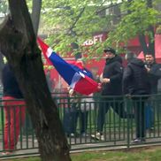 Imagini de o violență extremă au fost surprinse de reporterii GSP în apropierea stadionului din Ghencea