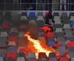Imagini cu incendiul provocat de galeria dinamovistă / Sursă foto: Cristi Preda, Raed Krishan