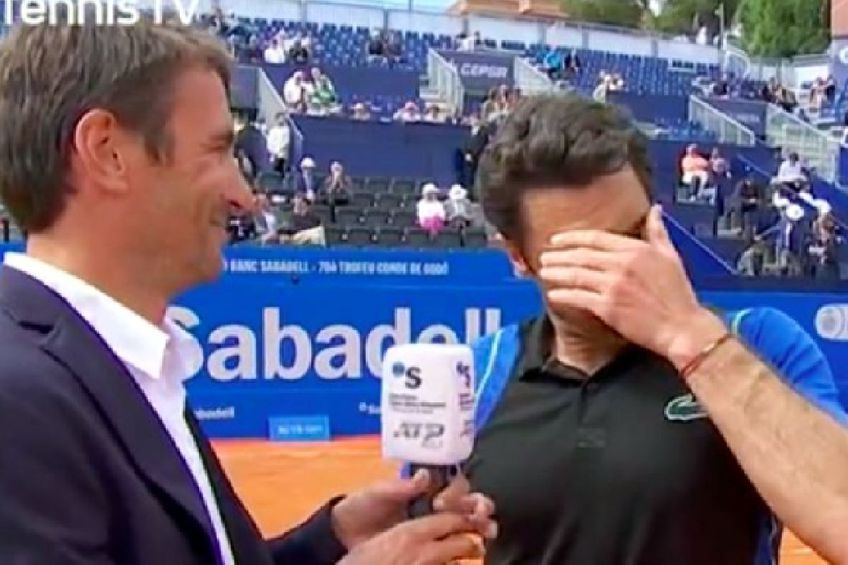 Pablo Andujar s-a emoționat în momentul în care era intervievat de Tommy Robredo / Captură Tennis TV