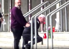 Tulburător! Marius Șumudică, dărâmat de durere în fața stadionului: s-a pus în genunchi și a plâns în hohote lângă pozele cu Boupendza