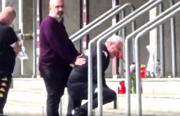 Tulburător! Marius Șumudică, dărâmat de durere în fața stadionului: s-a pus în genunchi și a plâns în hohote lângă pozele cu Boupendza