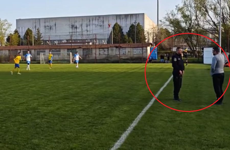 Scene neverosimile la un meci din România » Jandarmul a venit pe teren și a legitimat un jucător în timpul meciului! Explicații oficiale: „A avut o atitudine proactivă”